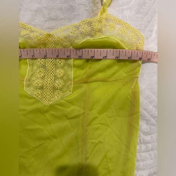 Free People Yellow Lace Trim Chemise slip - Picture 6 of 10